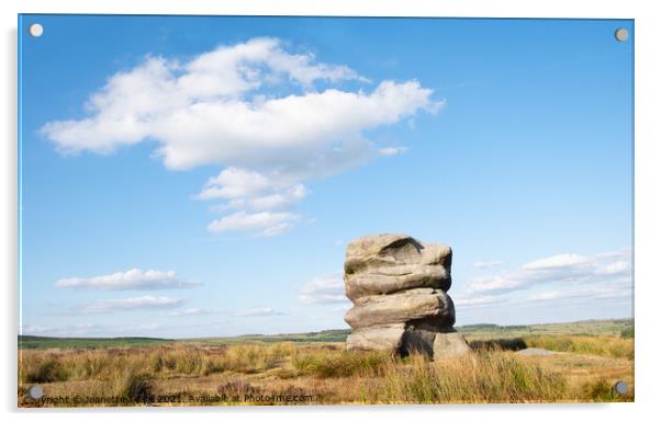 Eagle stone near Curbar Edge, Peak District Acrylic by Jeanette Teare