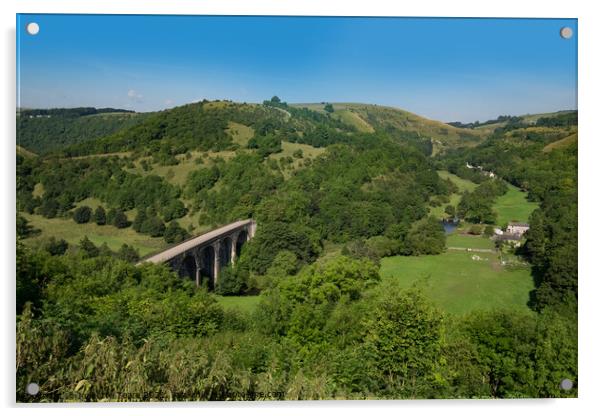 Peak District landscape, Monsal Head and Headstone viaduct Acrylic by Jeanette Teare