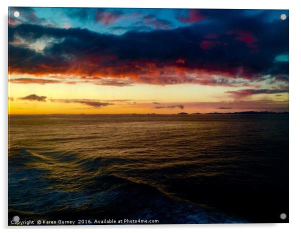 North Atlantic Sunset Acrylic by Karen Gurney