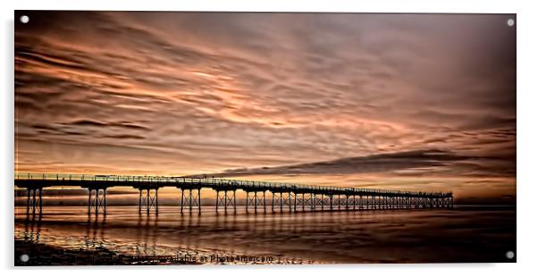 Saltburn Pier - the first and last on the NE coast Acrylic by Paul Welsh