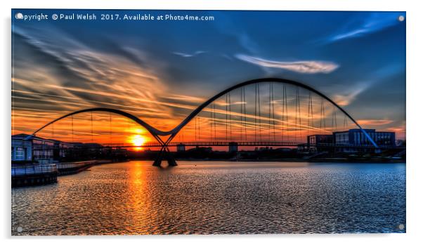 Infinity Bridge Sunset  Acrylic by Paul Welsh