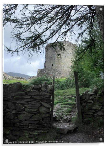 Dolbadarn Castle Llanberis Acrylic by JUDI LION