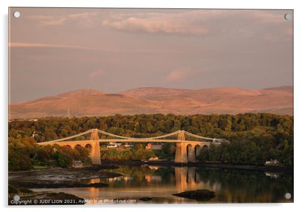 Menai Bridge late afternoon Acrylic by JUDI LION