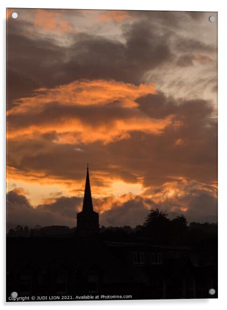 Sunrise over Keswick Acrylic by JUDI LION