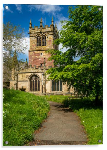 Parish church of St Marys in Ellesmere Shropshire Acrylic by Steve Heap