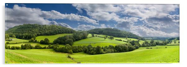 Panorama of Welsh countryside Acrylic by Steve Heap