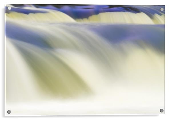 Abstract rendition of heavily flooded waterfall Acrylic by Steve Heap