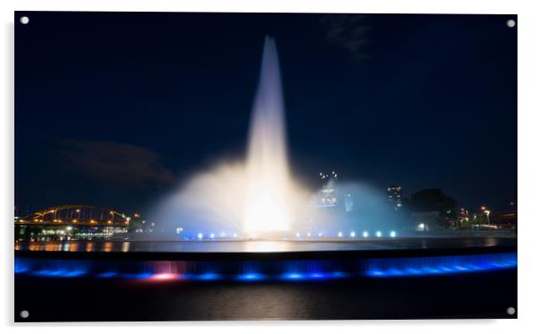 Point State Park Fountain in downtown Pittsburgh a Acrylic by Steve Heap