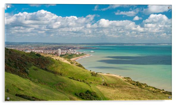 Panorama of the resort of Eastbourne in Sussex Acrylic by Steve Heap