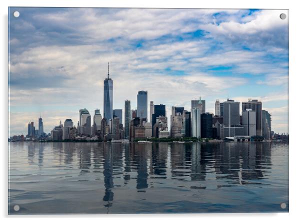 Panorama of Manhattan with calm artificial water Acrylic by Steve Heap