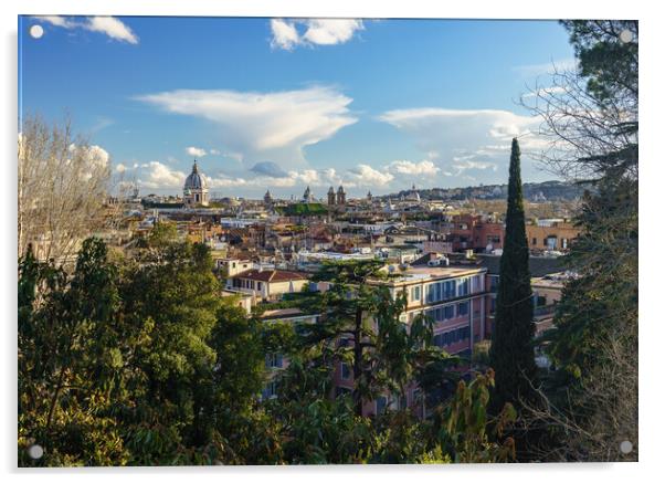 Skyline of the city of Rome, Italy Acrylic by Steve Heap