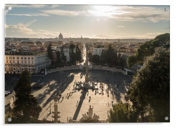 Piazza del Popolo in Rome, Italy Acrylic by Steve Heap
