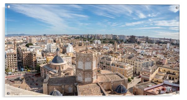 Overview of city from cathedral tower in Valencia Acrylic by Steve Heap