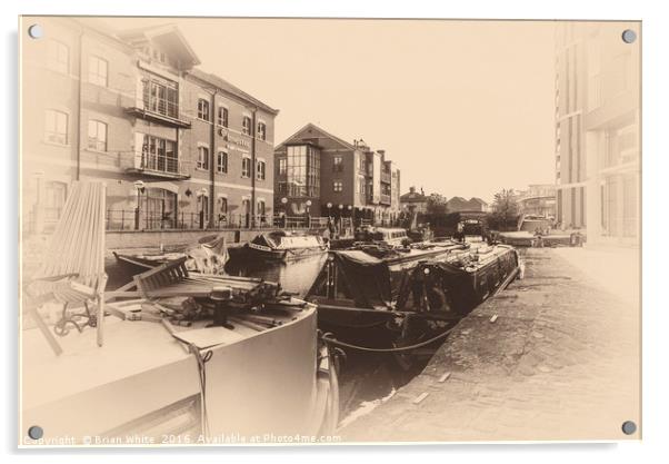 Period style image of Leeds Liverpool Canal at Gra Acrylic by Brian R White