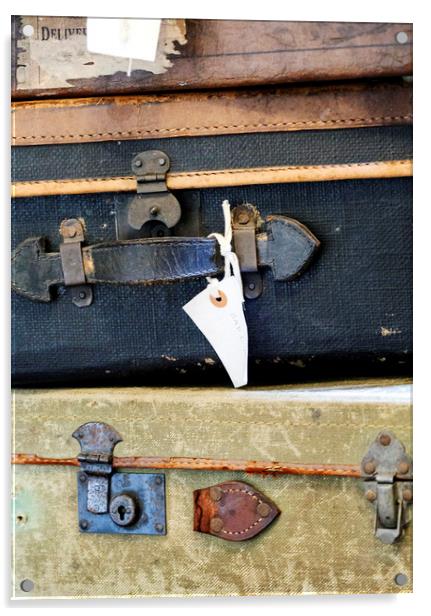 Vintage Luggage  Acrylic by Jackie Davies