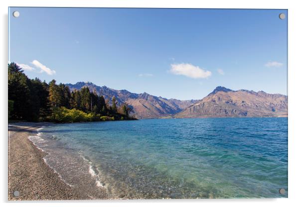 Lake Wakatipu    Acrylic by Jackie Davies