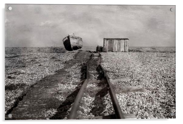 Abandoned at Dungeness Acrylic by Jackie Davies