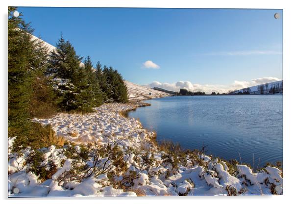 The Beacons Reservoir in Winter  Acrylic by Jackie Davies