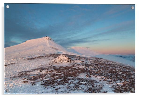 Pen y Fan and Corn Du Sunset  Acrylic by Jackie Davies