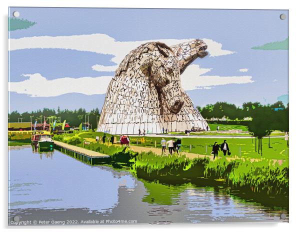 The Kelpies - Falkirk - Scotland Acrylic by Peter Gaeng