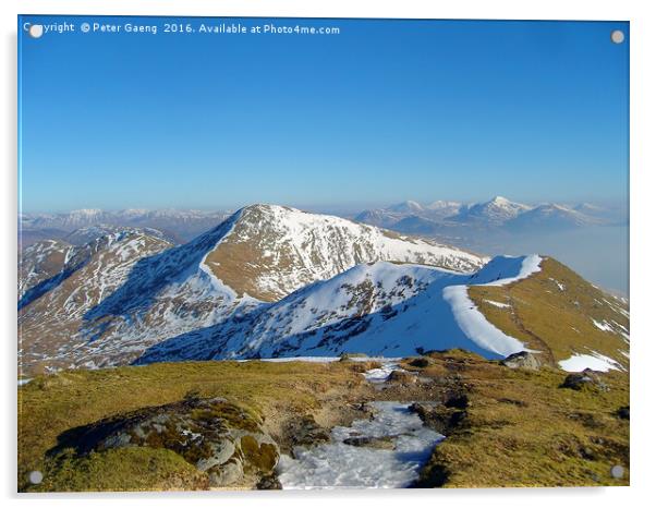 The twisty path to Beinn Eunaich Acrylic by Peter Gaeng