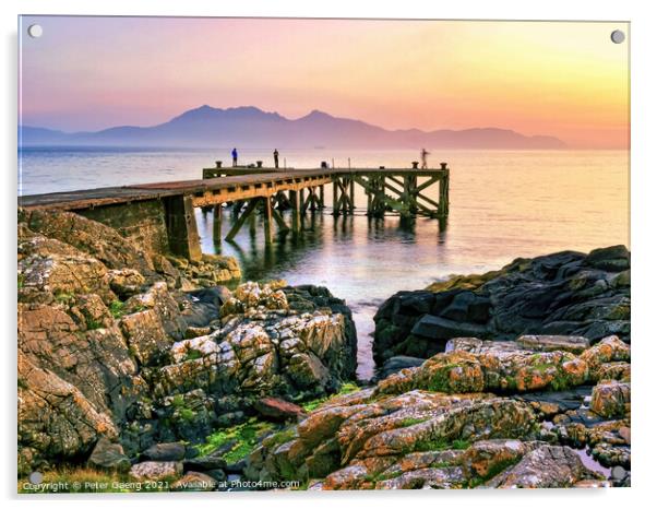 Isle of Arran sunset Acrylic by Peter Gaeng