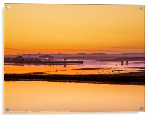 Ardeer harbour sunset - Scotland Acrylic by Peter Gaeng