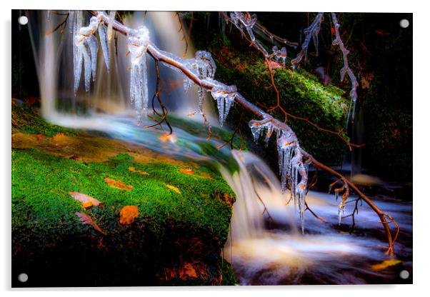 Winter stream Acrylic by geoff shoults