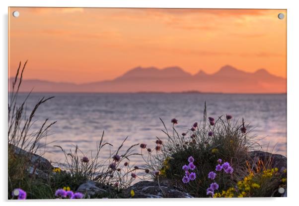 Scottish Hebrides sunset Acrylic by geoff shoults