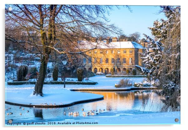 Buxton in winter Acrylic by geoff shoults