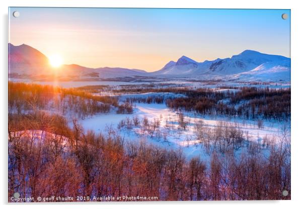 Dawn, Swedish Lapland Acrylic by geoff shoults