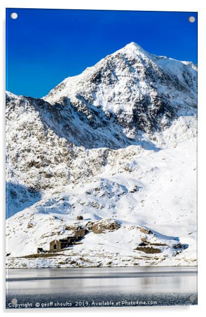 Snowdon in Winter Acrylic by geoff shoults
