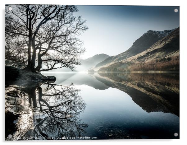 Buttermere, winter morning Acrylic by geoff shoults