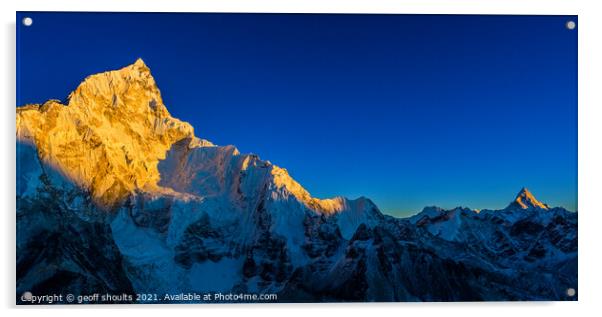 Khumbu Himalayas, Nepal Acrylic by geoff shoults
