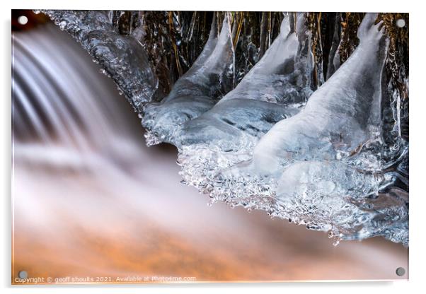 Water, frozen and unfrozen  Acrylic by geoff shoults