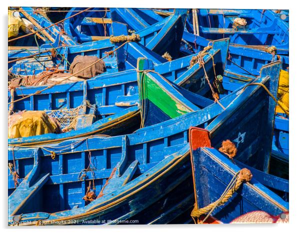 Essaouira blues Acrylic by geoff shoults