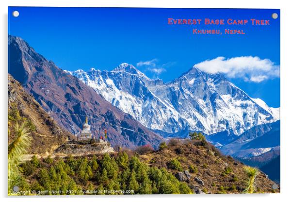 Everest Trek Acrylic by geoff shoults