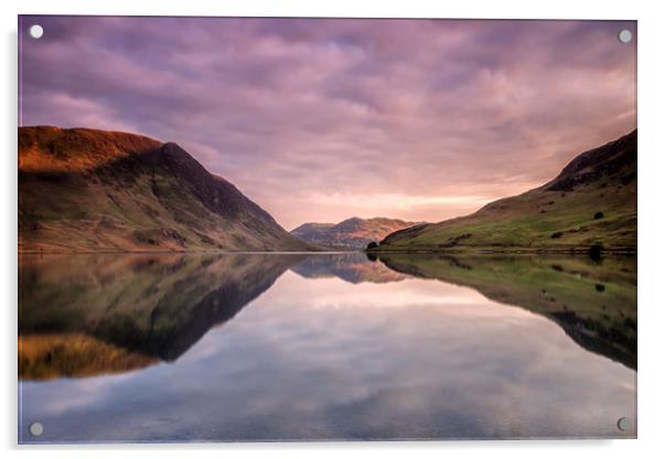 Crummock Water sunrise Acrylic by Paul Bullen