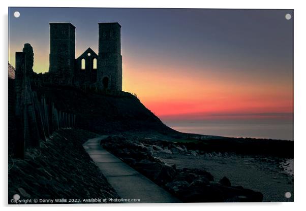 Sunset at Reculver Towers Acrylic by Danny Wallis