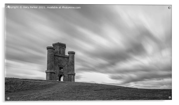 Paxton's Tower in Black & White Acrylic by Gary Parker