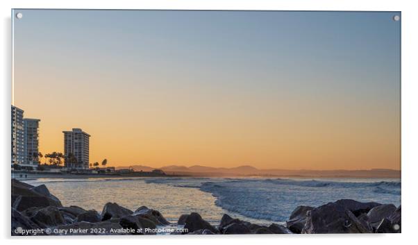 Coronado Beach Sunrise Acrylic by Gary Parker