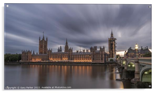 Houses of Parliament at dusk Acrylic by Gary Parker