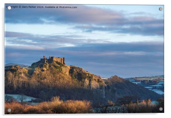 Carreg Cennan Castle winter landscape Acrylic by Gary Parker