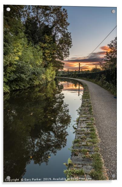 Worcester to Birmingham canal, in England, UK.  Acrylic by Gary Parker