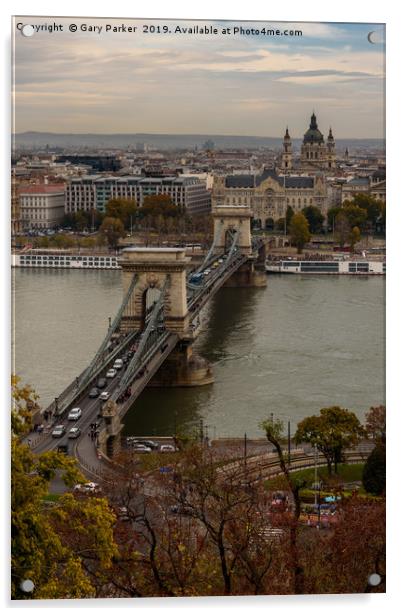 Szechenyi chain bridge budapest Acrylic by Gary Parker