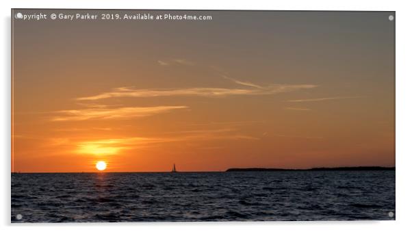 Beautiful sunset in Key Largo, Florida keys, USA.	 Acrylic by Gary Parker