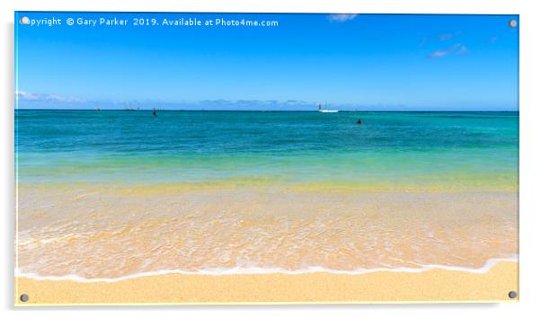 Colourful shore of an Hawaiian beach Acrylic by Gary Parker