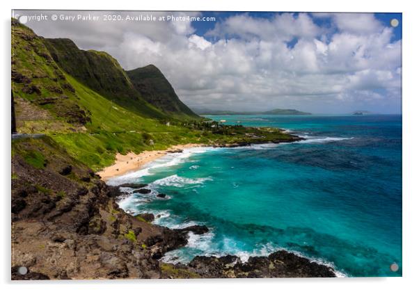 A view of Makapu'u beach, Hawaii Acrylic by Gary Parker
