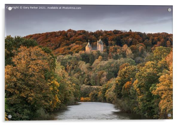 Castell Coch, the Red Castle, on the outskirts of Cardiff, Wales, in the autumn	 Acrylic by Gary Parker