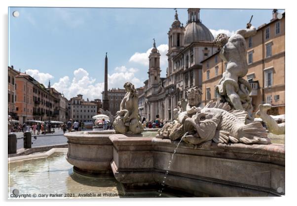 Piazza Navona Fish Sculpture Acrylic by Gary Parker